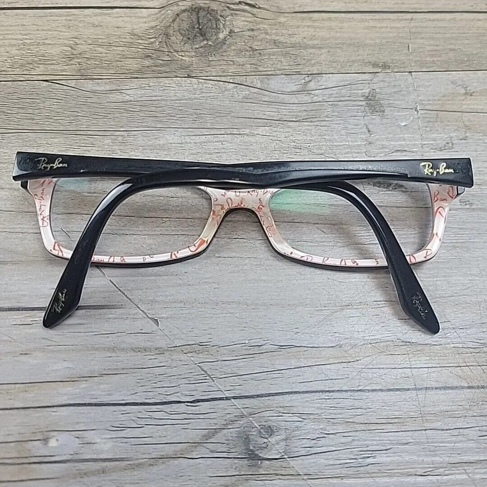 Ray-Ban RB 5234 5014 Eyeglasses FRAMES ONLY 51-16 140 Black White Red Letters‎